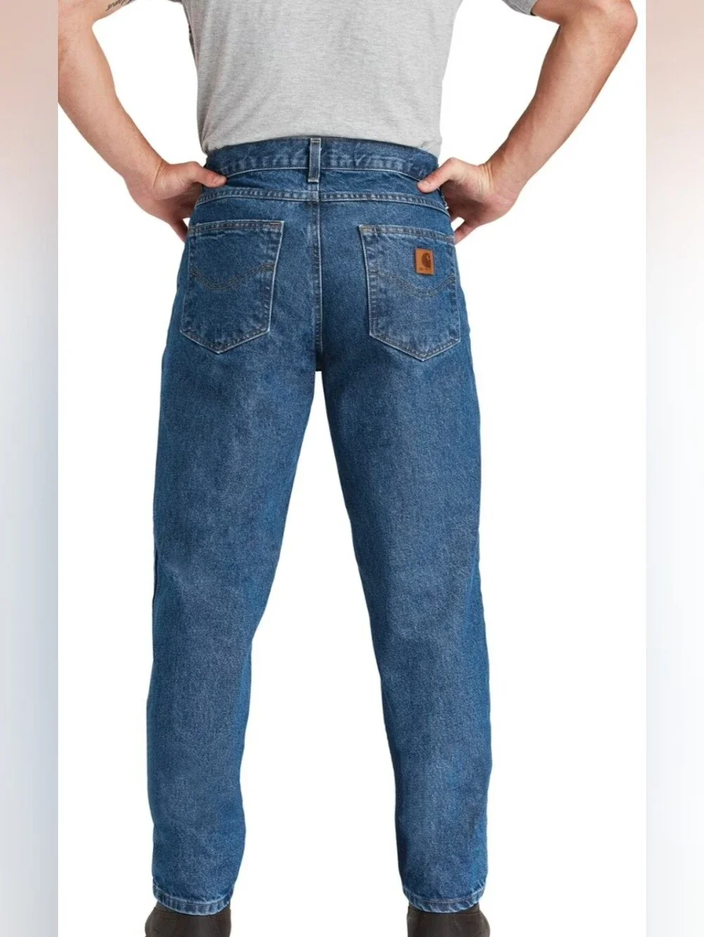 Mens Carhartt Relaxed Fit Tapered Leg Jeans 32”x34” Work Quality Tall